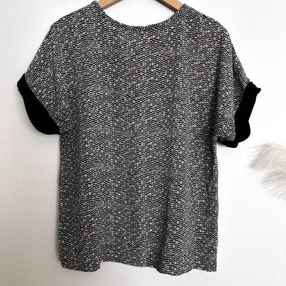 Vince 100% Silk Mosaic Sort Sleeve Blouse - Picture 2 of 6